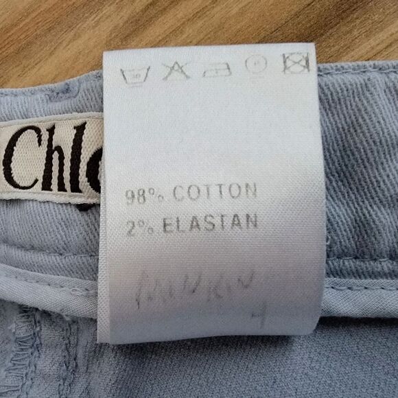 Chloé Glycine Tie Dye Striped Low Rise Boho Capri Jeans in Blue Cloud - Picture 11 of 14